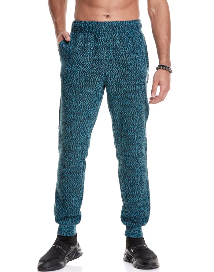 Champion Mens Joggers NZ - Glitch French Terry Blue ( 5908-VJPWL )